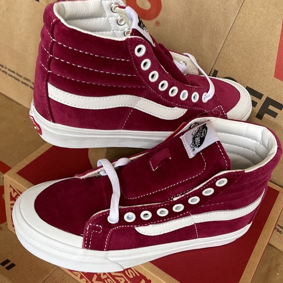 Vans Sk8-Hi Reissue 13 Velvet Beet Red/True White sneakers WMNS - Picture 11 of 16